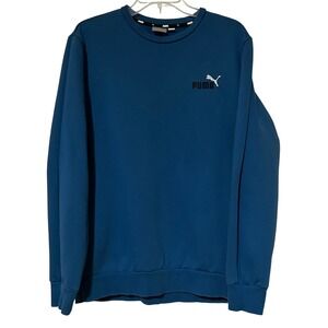 Puma Men's Sweatshirt Size Large Blue Crew Neck Logo Chest Casual